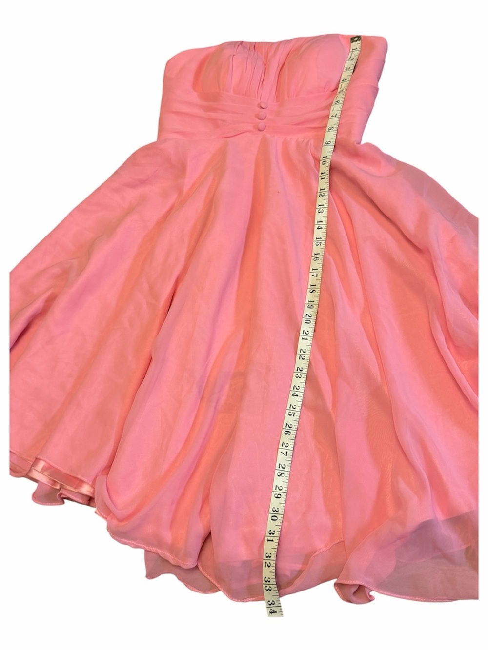 Strapless Pink Fit-and-Flare Party Dress - Picture 4 of 11